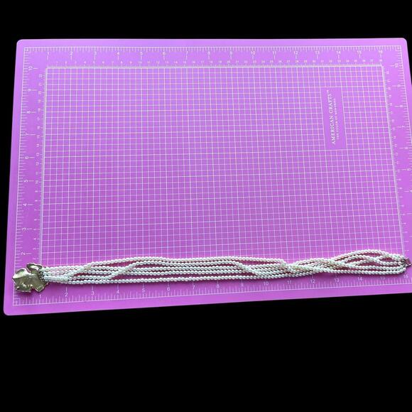 Vintage Crown Trifari Multi Strand Faux Pearl Gold Flower Clasp Necklace 1960s - Picture 9 of 10